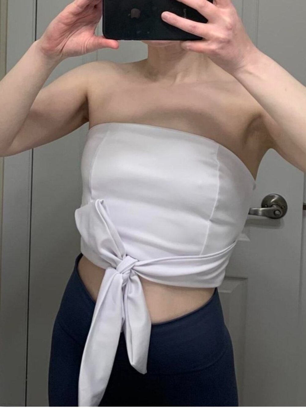 Y2k Women's Tube Top Bandeau Small Crop White festival boho club mcbling fairy